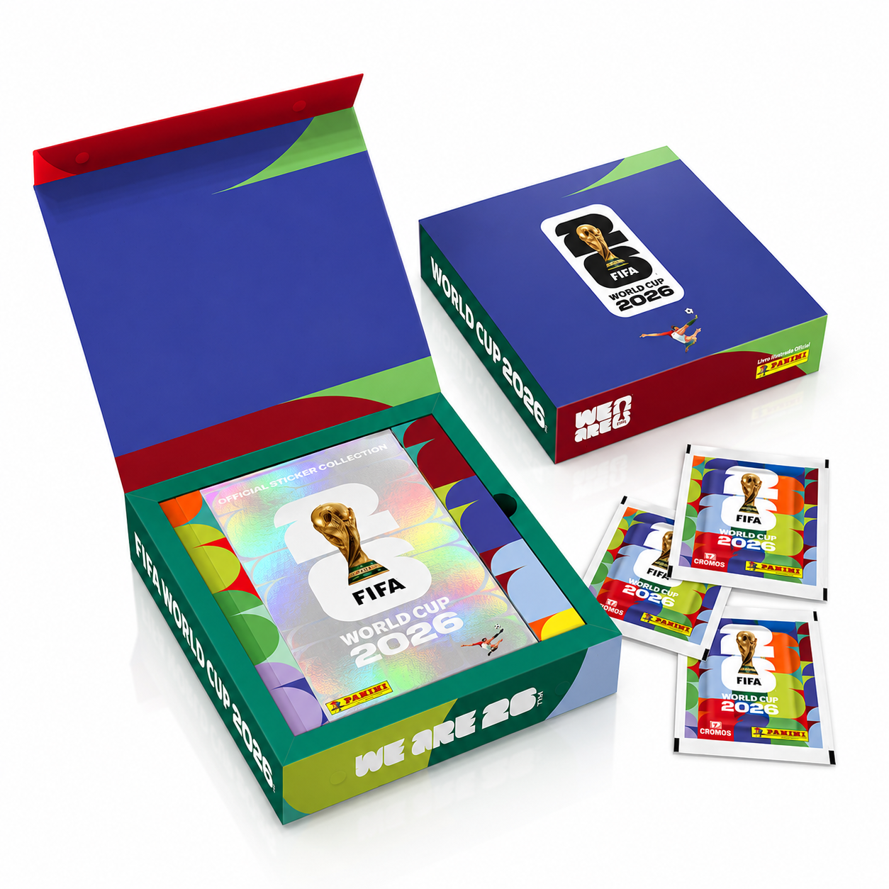 Box Premium Imã C/ 1 Álbum Capa Dura Prata + 40 Envelopes de Figurinhas