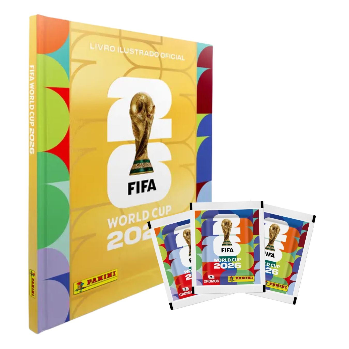 Box Premium Copa Do Mundo 2026 - Álbum Capa Dura Ouro + Prata + 100 Envelopes de Figurinhas